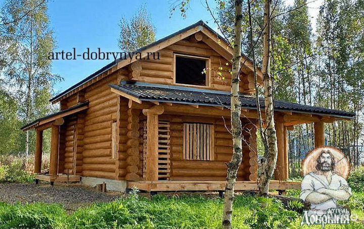 Срубы домов и бань из лафета и бревна. Дикий сруб