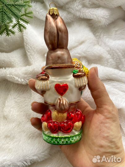 Елочная игрушка кролик Польша