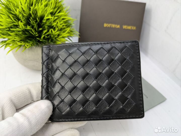 Зажим для денег bottega veneta натуральная кожа