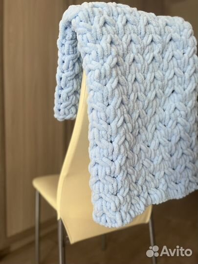 Плед детский вязаный плюшевый