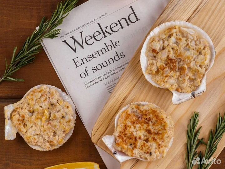 Гребешок по-шанхайски с мидией