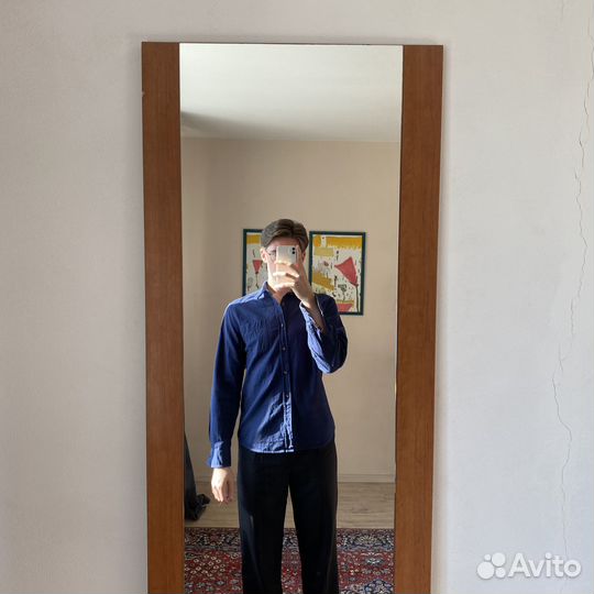 Рубашка мужская mango синяя