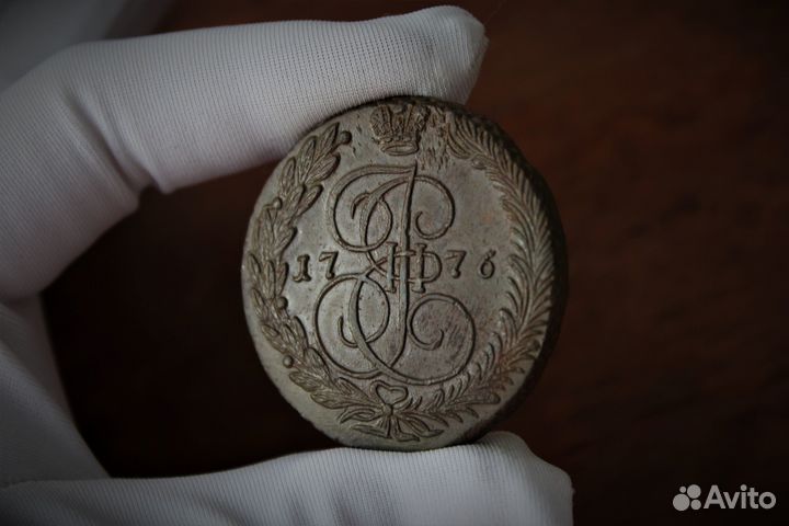 5 Копеек 1776 рельеф Екатерина II в Твери