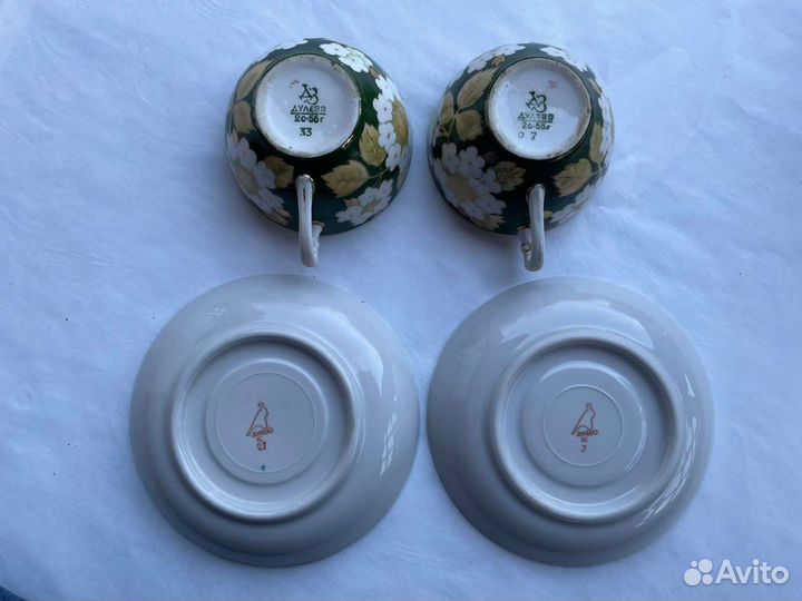 Чайная пара Дулево, тарелка СССР дфз