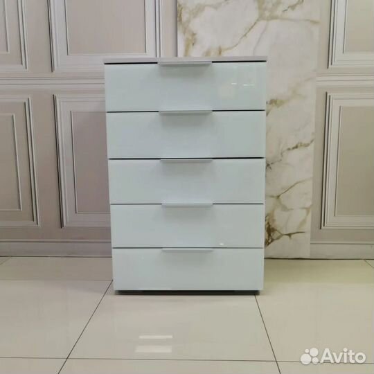 Комод стекло ясень белый