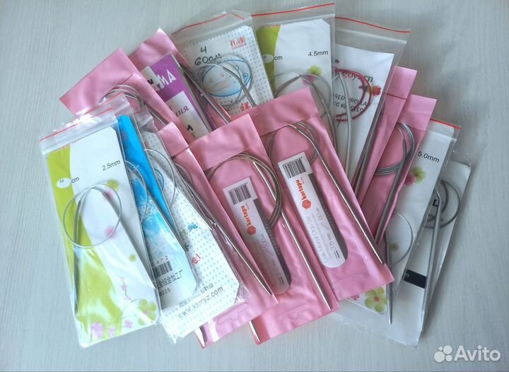 Спицы 16шт круговые для вязание пряжа