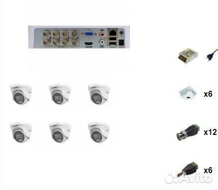Комплект видеонаблюдения HiWatch 6 камер с техноло