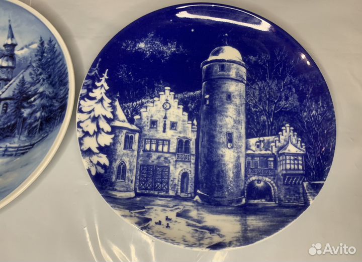 Настенные немецкие Тарелки Зима. Винтаж. Фарфор