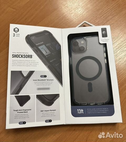Чехол Uniq Combat для iPhone 14 Charcoal чёрный