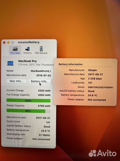 Apple Macbook Pro 13 2017 A1708 i5 16Gb 512Gb