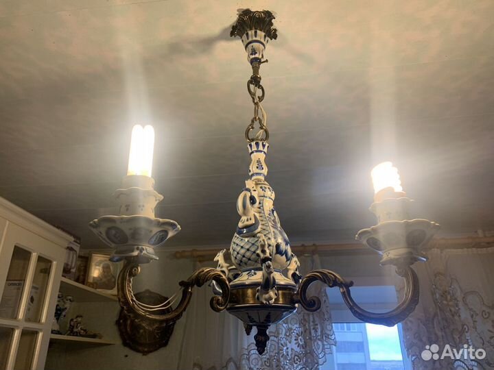 Люстра «гжель»