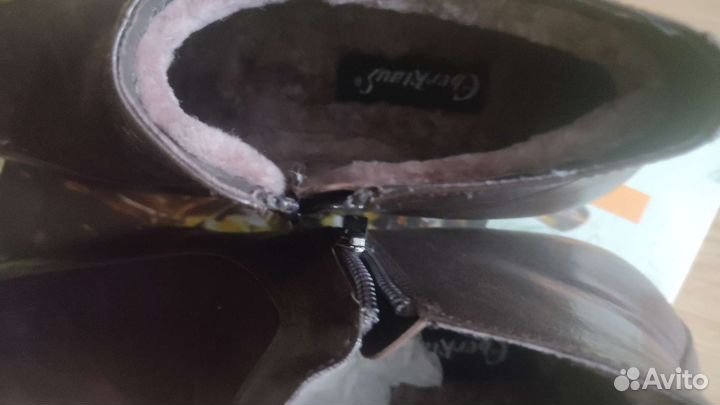 Сапоги мужские зимние кожаные,с замшевой вставкой