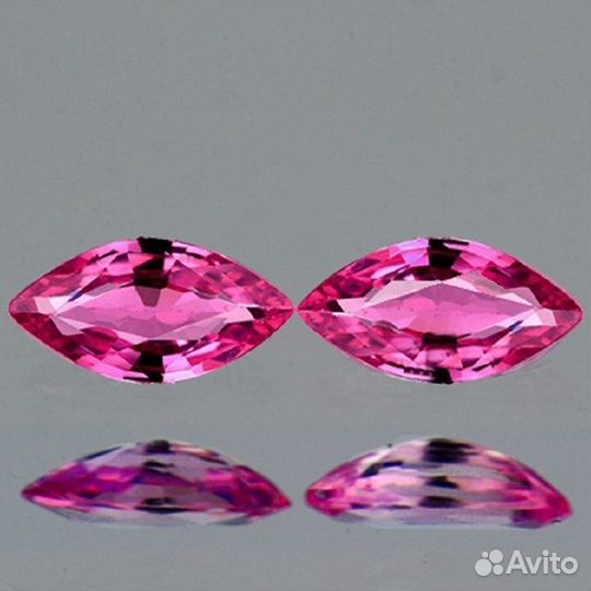 Сапфир натуральный 0,56Ct 6х3мм 2шт VVS Цейлон