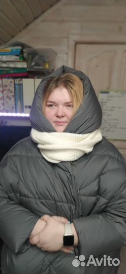 Шарф снуд молочного цвета