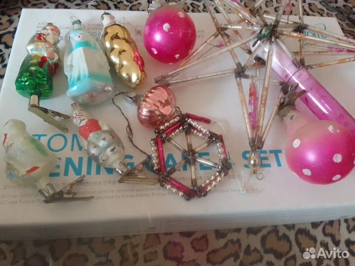 Старые ёлочные игрушки на прешепке, годов 60-70