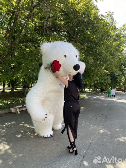 Белый мишка поздравление/Ростовая кукла