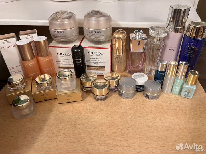 Флаконы от духов, кремов Dior, Chanel, Shiseido