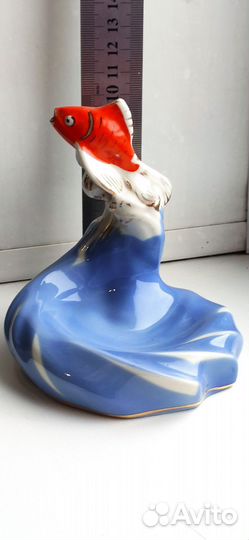 Пепельница золотая рыбка СССР