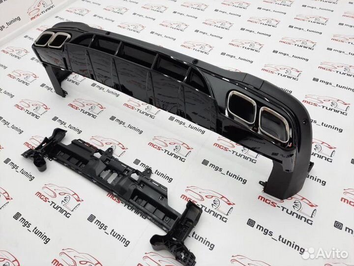 Диффузор с насадками Chrome 63 AMG на GLC 253 рест