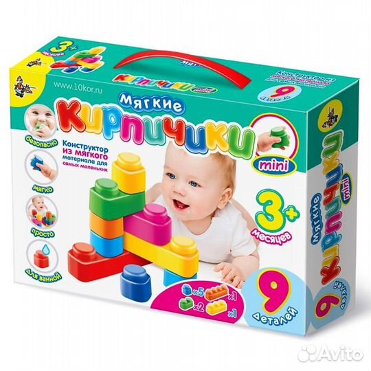 Развивающий конструктор «Мягкие кирпичики мини»