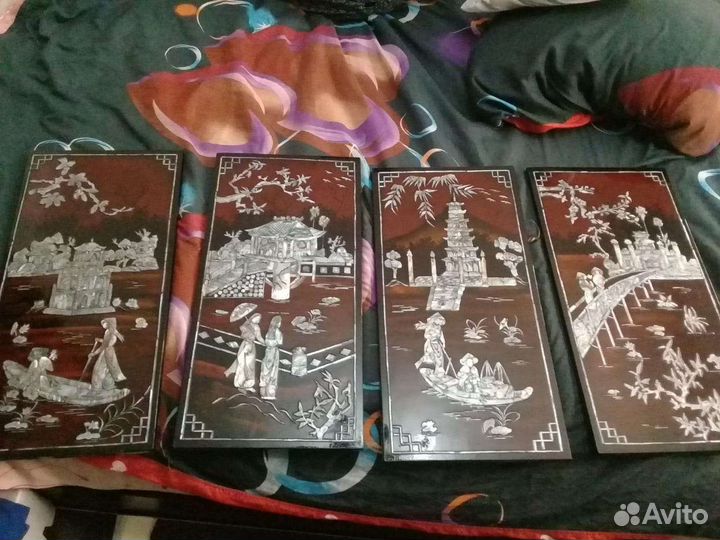 Панно дерево и перламутр