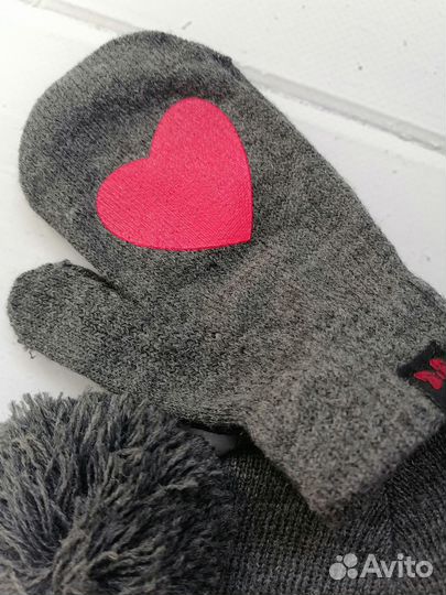 Новый комплект шапка+варежки 54см OVS