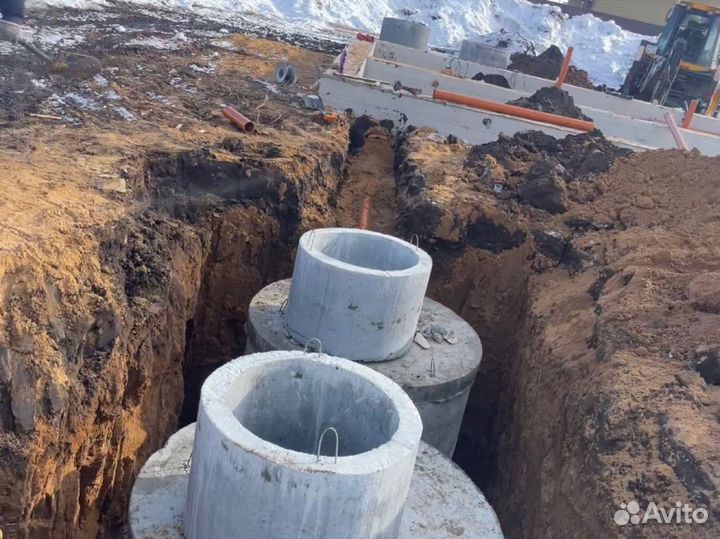 Установка септика под ключ, переливная яма