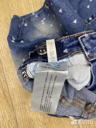 Новые джинсы для девочки button blue 110 р-р