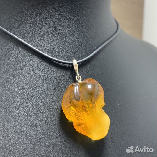 Кулон Подвеска Натуральный Камень Янтарь