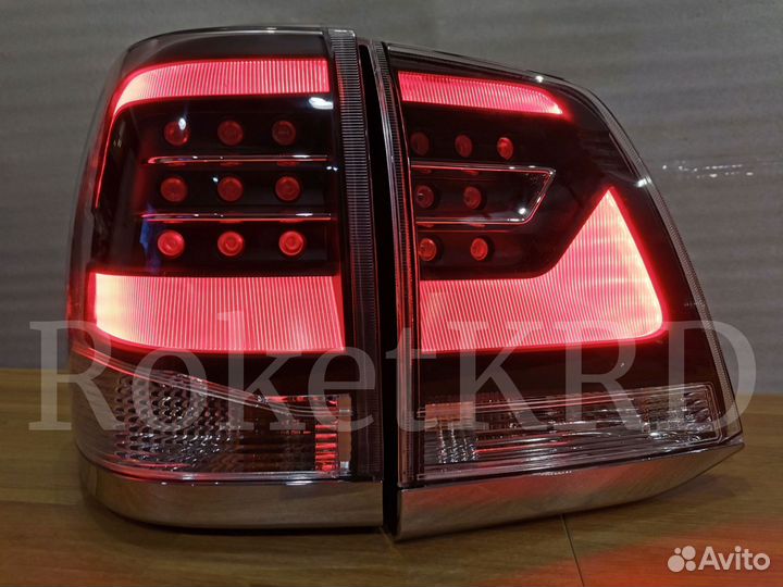 Задние фонари toyota land cruiser 200 Чр-белые