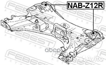 Сайлентблок подрамника задний Nissan Tiida C11