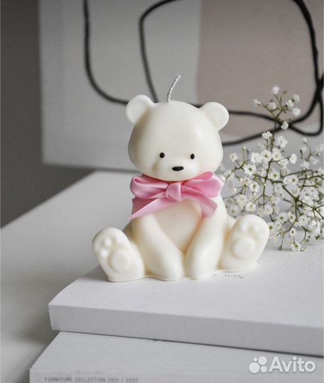 Подарок 8 марта Свеча Мишка Тедди