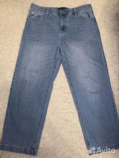 Джинсы широкие мужские голубые