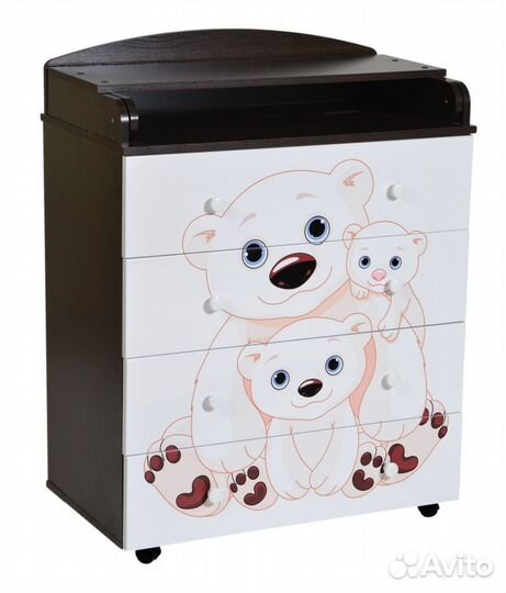 Комод Антел Lilu 5 пеленальный 800/4 венге/белый