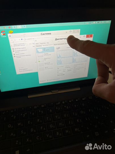 Сенсорный на Вин8 проц4х1.4gHz +озу2гб нэтбук 10”