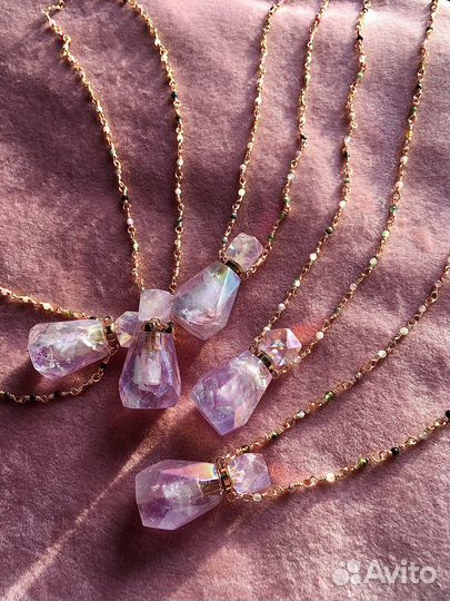 Кулон флакон для духов аметист радужный