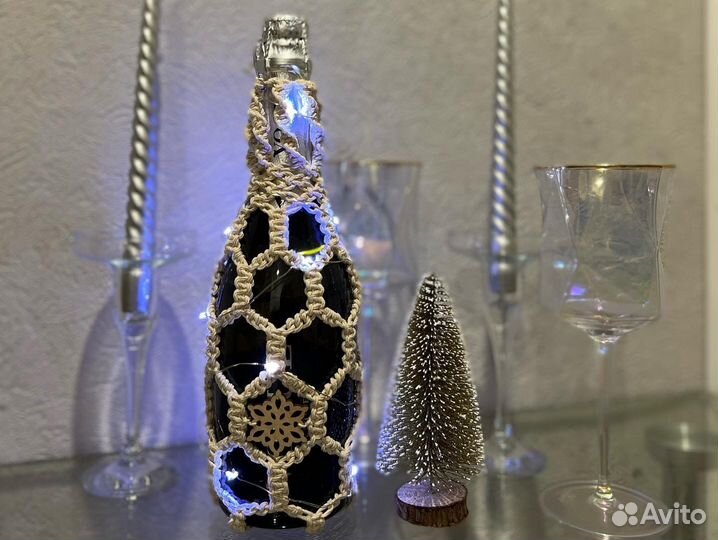 Подарок на новый год бутылка в оформлении