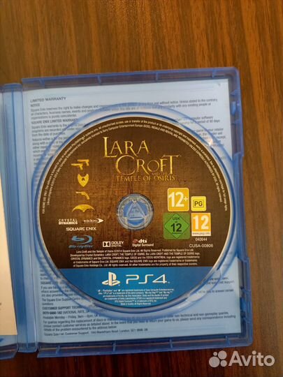 Диски на ps4 Lara Croft and the Temple of Osiris