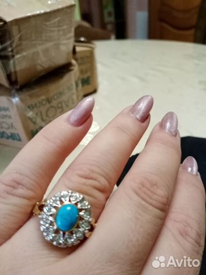 Кольцо с бирюзой
