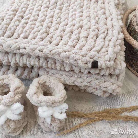 Плед детский вязаный ручная работа