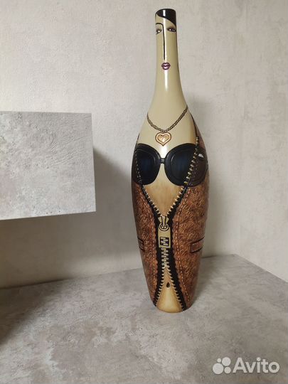 Декоративная бутылка(украшение интерьера)