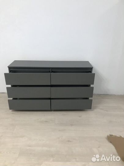 Комод серый 6 ящиков