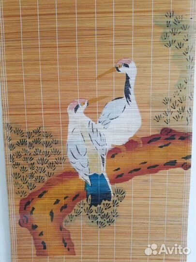 Панно-свиток из бамбуковой соломки