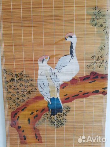 Панно-свиток из бамбуковой соломки