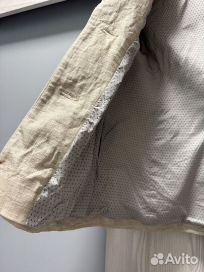 Костюм песочный льняной s-m