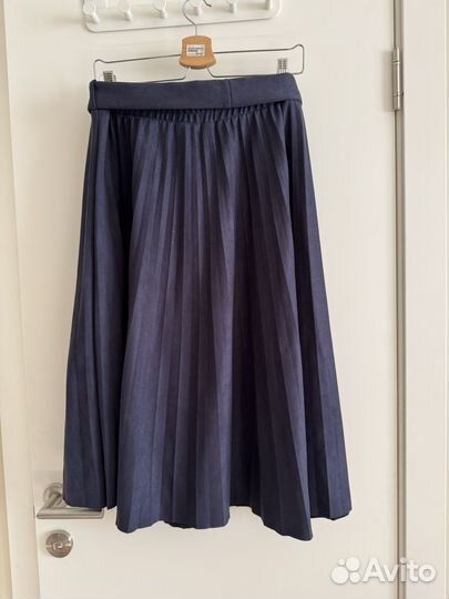 Юбка плиссе темно-синяя 52 размер