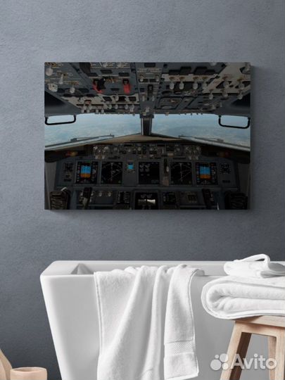 Картина кабинапассажирского самолета 70х50