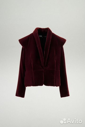 Zara стеганая куртка из коллекции ZW, винный М