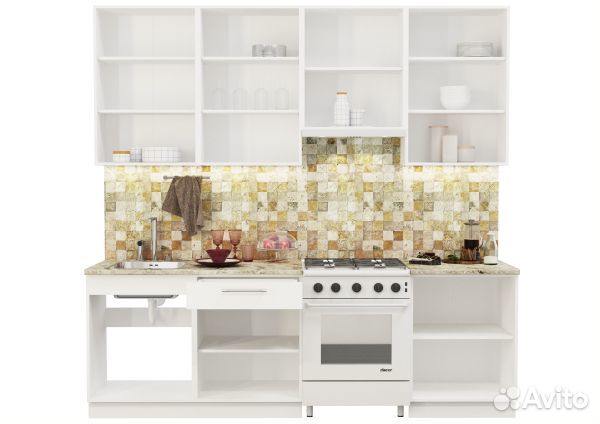 Модульная кухня Олива металлик 2,4 м (Н)