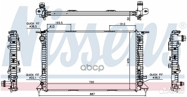 Радиатор audi A4/A5/Q5 07- 3.0/3.2/2.7TD/3.0TD